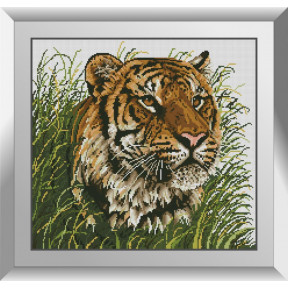 Набор для рисования камнями алмазная живопись Dream Art Наблюдатель (тигр) (квадратные, полная) 31246D