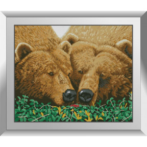 Набор для рисования камнями алмазная живопись Dream Art Пара медведей (квадратные, полная) 31256D
