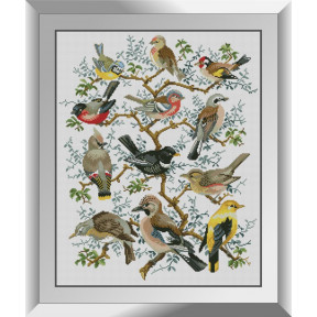 Набор для рисования камнями алмазная живопись Dream Art Дерево птиц (квадратные, полная) 31274D
