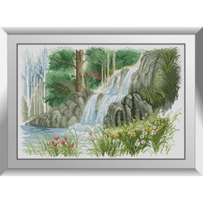 Набор для рисования камнями алмазная живопись Dream Art Лесной водопад (квадратные, полная) 31284D