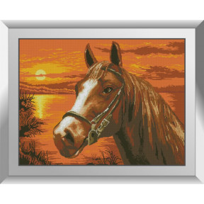 Набор для рисования камнями алмазная живопись Dream Art На закате (лошадь) (квадратные, полная) 31289D