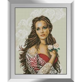 Набор для рисования камнями алмазная живопись Dream Art Девушка с розами (квадратные, полная) 31297D