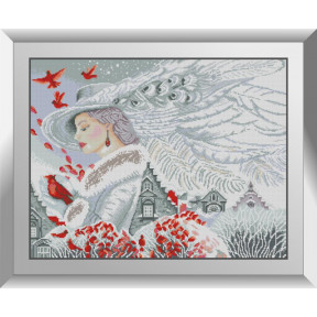 Набор для рисования камнями алмазная живопись Dream Art Девушка-зима (квадратные, полная) 31308D