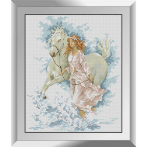 Набор для рисования камнями алмазная живопись Dream Art Прогулка с лошадью (квадратные, полная) 31382D