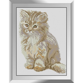 Набор для рисования камнями алмазная живопись Dream Art Пушистый котенок (квадратные, полная) 31386D