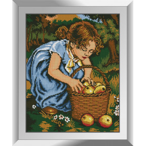 Набор для рисования камнями алмазная живопись Dream Art Собирательница яблок (квадратные, полная) 31427D