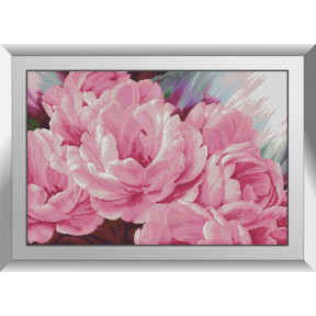 Набор для рисования камнями алмазная живопись Dream Art Розовые пионы (квадратные, полная) 31470D