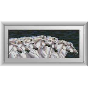 Набор для рисования камнями алмазная живопись Dream Art Семерка лошадей (квадратные, полная) 30962D