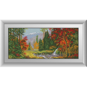 Набор для рисования камнями алмазная живопись Dream Art Осенний лес (квадратные, полная) 30963D