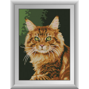Набор для рисования камнями алмазная живопись Dream Art Рыжий кот (квадратные, полная) 30995D