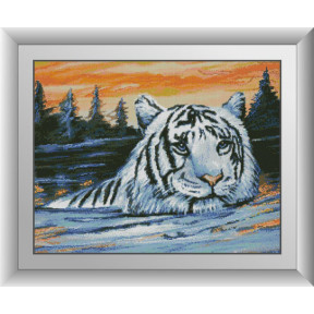 Набор для рисования камнями алмазная живопись Dream Art Тигр на закате (квадратные, полная) 30999D