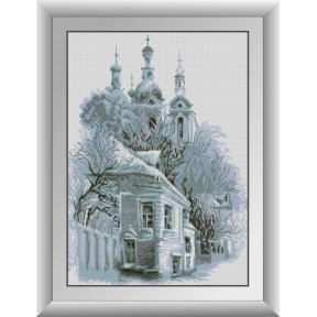 Набор для рисования камнями алмазная живопись Dream Art Заснеженная церковь (квадратные, полная) 31022D
