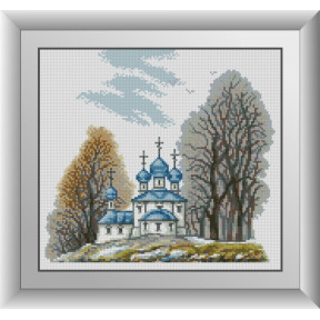 Набор для рисования камнями алмазная живопись Dream Art Белая церковь (квадратные, полная) 31038D