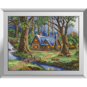 Набор для рисования камнями алмазная живопись Dream Art Лесной дом (квадратные, полная) 31132D