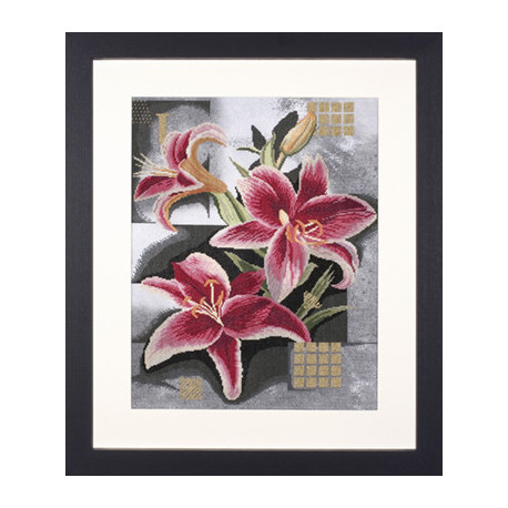 Набір для вишивання Lanarte L35089 Composition of pink Lilies