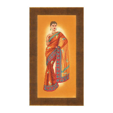 Набор для вышивания PN-0145758 Indian lady in orange sari фото