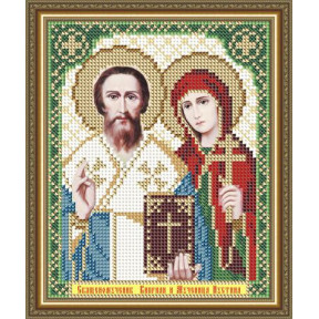 Схема на ткани для вышивания бисером ArtSolo Святые Мученики Киприан и Иустина  VIA5176