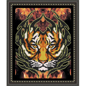 Схема на ткани для вышивания бисером ArtSolo Огненный тигр  VKA4012