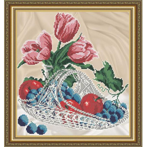 Схема на ткани для вышивания бисером ArtSolo Яблоки с виноградом в хрустале  VKA4707