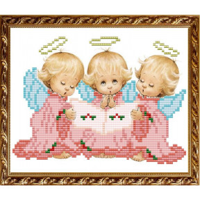 Схема на ткани для вышивания бисером ArtSolo Три ангелочка  VKA5014