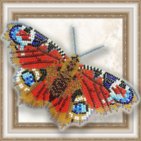 Набор для вышивки бисером бабочки на прозрачной основе Вдохновение Павлиний Глаз BGP-009