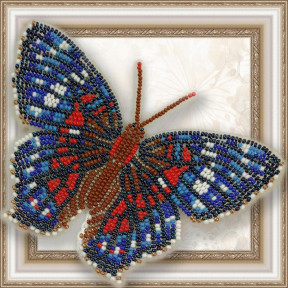 Набор для вышивки бисером бабочки на прозрачной основе Вдохновение Красный Павлин BGP-028