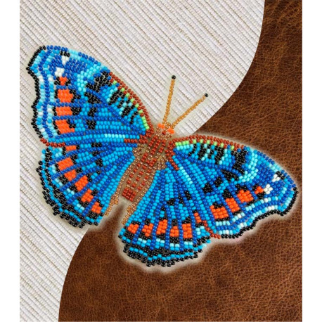 Набор для вышивки бисером бабочки с водорастворимым флизелином