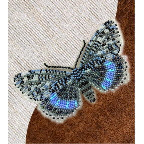 Набор для вышивки бисером бабочки с водорастворимым флизелином Вдохновение Ленточница голубая NBFL-040