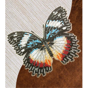 Набор для вышивки бисером бабочки с водорастворимым флизелином Вдохновение Гиполимнас декситея NBFL-044