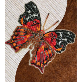 Набор для вышивки бисером бабочки с водорастворимым флизелином Вдохновение Hypanartia Kefersteini NBFL-047