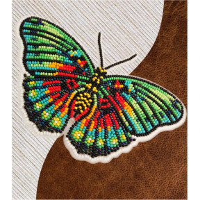 Набор для вышивки бисером бабочки с водорастворимым флизелином Вдохновение Euphaedra edwardsi NBFL-063