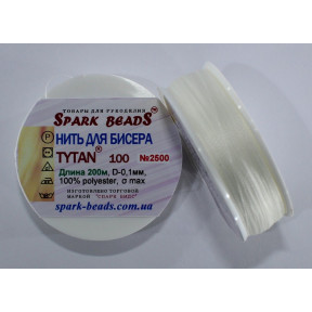 Бисерная нить TYTAN белая 200 м, 2500-200м