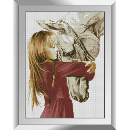 Набір алмазного живопису Dream Art Дівчинка і кінь 31547D фото