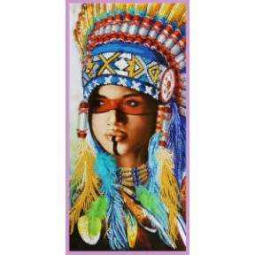 Набор для вышивания Картины Бисером Индейская девушка Р-419