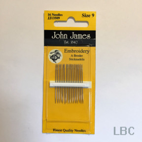Набор игл для вышивки гладью №9 (16 шт) John James JJ13509