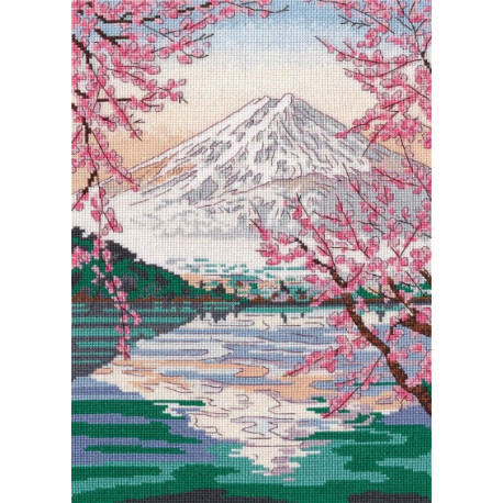 Набор для вышивки крестом Овен Фудзияма и озеро Кавагути 1311о