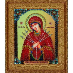 Набор для вышивания Картины Бисером Р-159 Икона Божией Матери Семистрельная (Умягчение злых сердец)