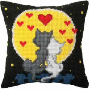 Набір для вишивки подушки Чарівна Мить РТ-166 Закохані коти