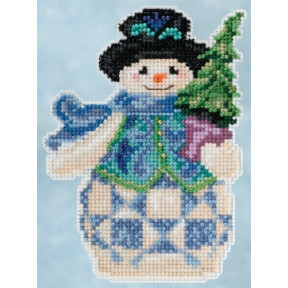 Evergreen Snowman / Вечнозеленый снеговик Mill Hill Набор для вышивания крестом JS205101