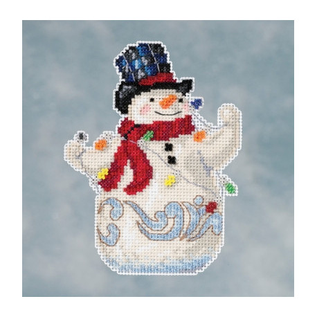 Snowman with Lights / Снеговик с гирляндой Mill Hill Набор для вышивания крестом JS201611