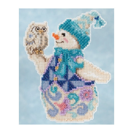 Snowy Owl Snowman Снеговик и снежная сова Mill Hill Набор для вышивания крестом JS205103