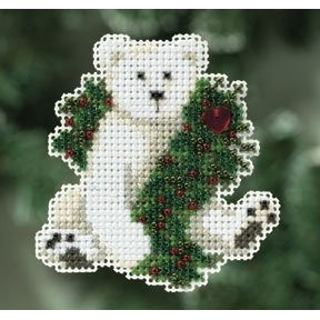 Holiday Polar Bear / Праздничный полярный медведь Mill Hill Набор для вышивания крестом MH180306