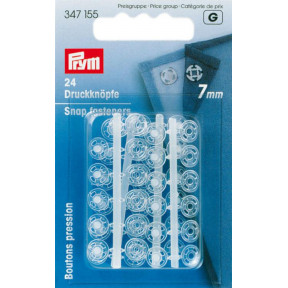 Пришивные пластмассовые кнопки (прозрачные) 7 мм Prym 347155