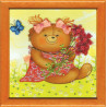 Ведмедик з квітами Набір для вишивання бісером Чарівна Міть