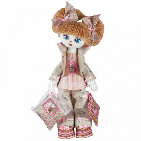 Набор для шитья куклы на льняной основе. Текстильная кукла Нова