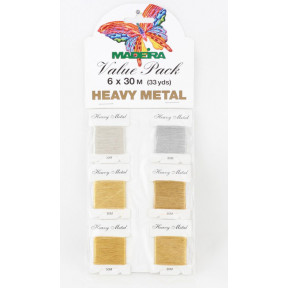 Блискучі нитки для вишивання (Value Packs) 9701 HeavyMetall №40 6 карток х 30 м