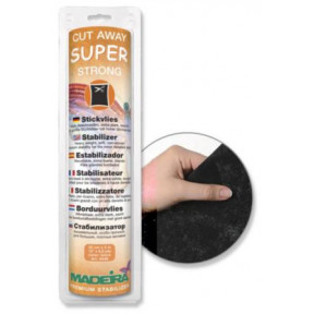Стабилизатор Super Strong чёрный, отрезной, особо прочный, мягкий, для больших вышивок на темных тканях, 30см*5м 9446 