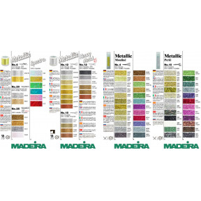 Карта цветов Metallic для рукоделия №4,6,8,10,12,20,25 Spectra116