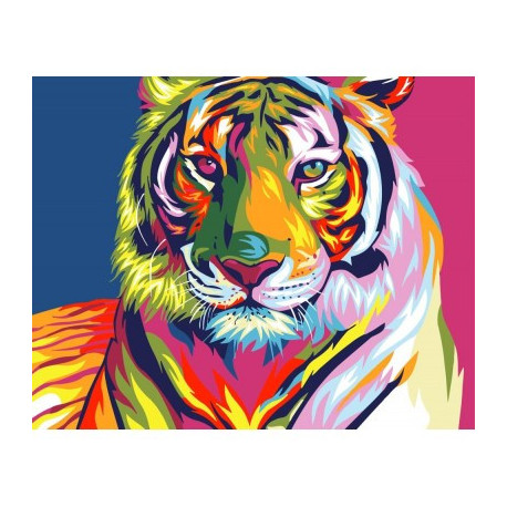 Тигр поп арт BrushMe холст на подрамнике 40x50см BS9203