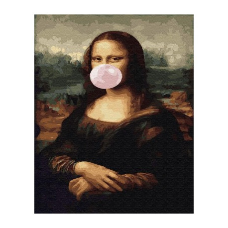 Мона Лиза с жвачкой BrushMe холст на подрамнике 40x50см PGX34821